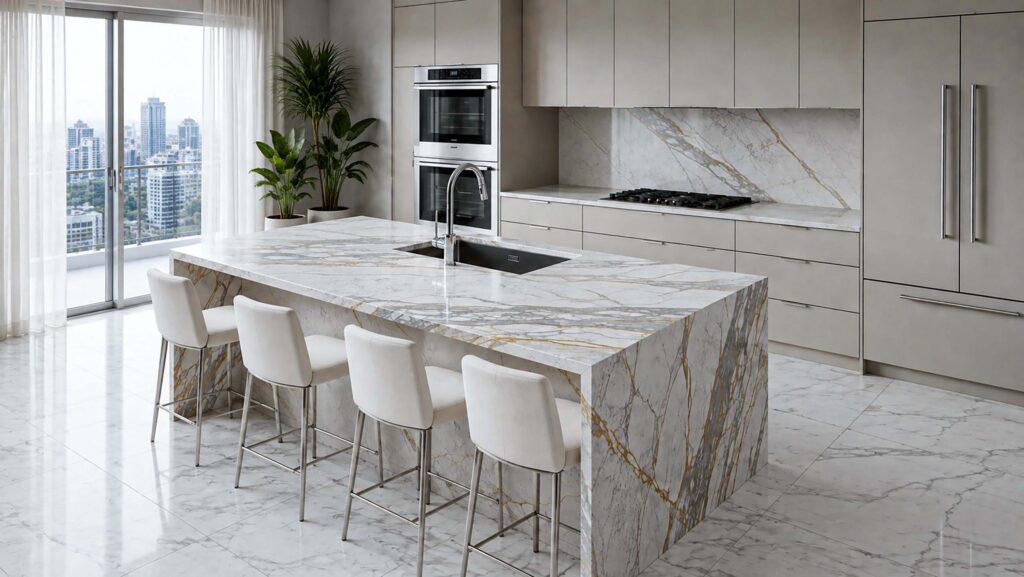Kitchen with seramic surface